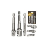 Set 3 adaptoare 1/4, 3/8, 1/2 pentru masina de gaurit, filetanta, Powermat