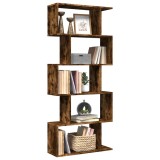 vidaXL Bibliotecă/separator 5 niveluri stejar fumuriu 70x24x161cm lemn 858097