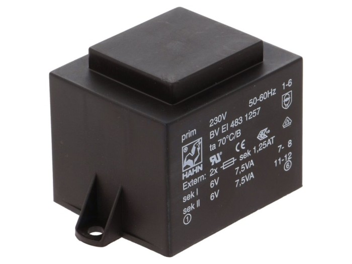 Transformator &icirc;ncapsulat 15VA 6V PCB