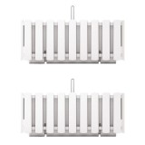 Jardiniera decorativa, suport metalic, sistem de irigare, Boardee Fencycase W, alb, set 2 buc, 38x18x16.2 cm GartenVIP DiyLine