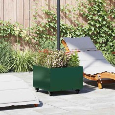 vidaXL Bază de Parasol cu Ghiveci Verde 45 x 45 x 45 cm Oțel