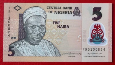 Nigeria 5 Naira 2020 polimer UNC necirculata ** foto