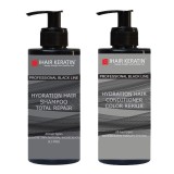 Set Sampon si Balsam hidratant cu keratina Total Repair Black Line Ihair Keratin 300ml