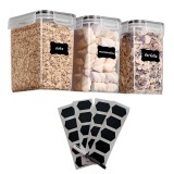 Cumpara ieftin Recipiente etanse de depozitare Koken, plastic fara BPA, Set 3 Caserole, Transparent/Negru - Set 3 Recipiente 2L