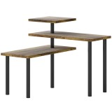 HOMCOM Raft de bucătărie cu 3 niveluri pivotante din lemn și oțel, Maro rustic | Aosom Romania