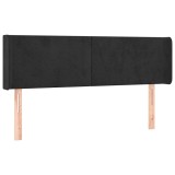 Cumpara ieftin Tablie de pat cu aripioare negru 147x16x78/88 cm catifea