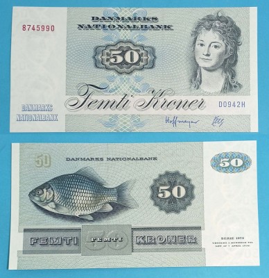 Danemarca (p#50) 50 Kroner 1994 &amp;#039;Crap&amp;#039; UNC serie: 8745990 foto