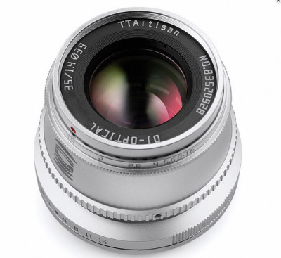 Obiectiv TTArtisan 35mm F1.4 Silver pentru FujiFilm FX Mount foto