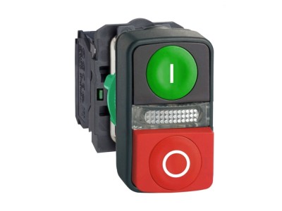 Comutator dublu LED roșu/verde 22mm foto
