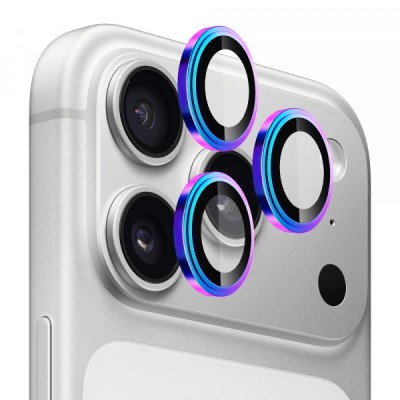 Folie de protectie Camera Spate Blueo Sapphire Crystal pentru Apple iPhone 17 Pro Max / 17 Pro, Sticla Securizata, Multicolor foto