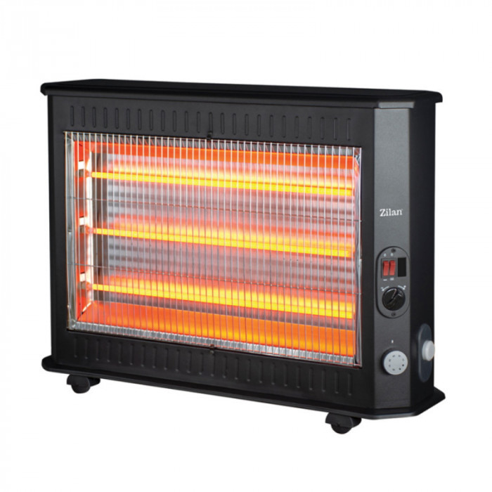 Soba Zilan ZLN6821 Quartz, 2000W, ERP, Cronometru mecanic, 3 incalzitoare quartz, negru