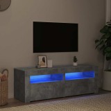 vidaXL Comodă TV cu lumini LED, gri beton, 120x35x40 cm