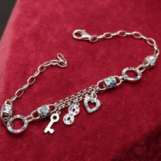 Bratara din argint Cute Chain Hearts ARG 338A
