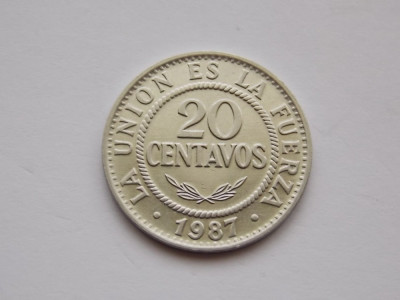 20 CENTAVOS 1987 BOLIVIA-XF foto