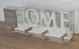 Cuier Decorativ Kirkton House Lemn Alb "HOME" 4 Agățători Decor Perete Nou
