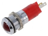 Lampă de control LED roșie cu clipire 3,5&divide;13VDC &Oslash;14mm
