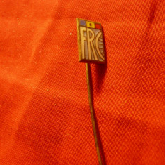 Insigna FRC - Federatia Romana Ciclism ,h=1,3cm , metal si email