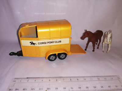 bnk jc Corgi 47B Rice Leicestershire Beaufort Double Horse Box `Corgi Pony Club` foto