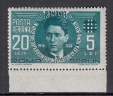 ROMANIA 1940 LP 142 II MISCAREA LEGIONARA IN ROMANIA CODREANU POSTA AERIANA MNH