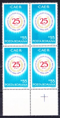 TSV$ - 1974 LP 854 A 25-A ANIVERSARE A C.A.E.R. BLOC X 4 MNH/** LUX foto