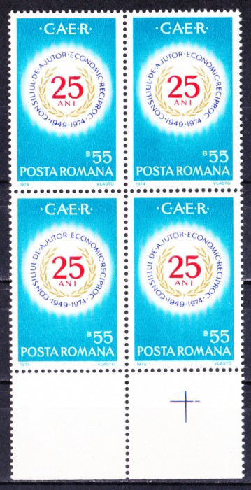 TSV$ - 1974 LP 854 A 25-A ANIVERSARE A C.A.E.R. BLOC X 4 MNH/** LUX