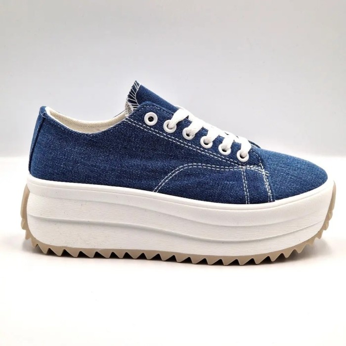 Tenisi dama cu platforma din denim Navy - 41