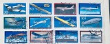 Germania RFG &amp; Berlin Vest Istoria Aviației Aparate de Zbor &amp; Zeppelini Lot 12 Timbre Semimarilare Ștampilat / Neștampilat - Oref1
