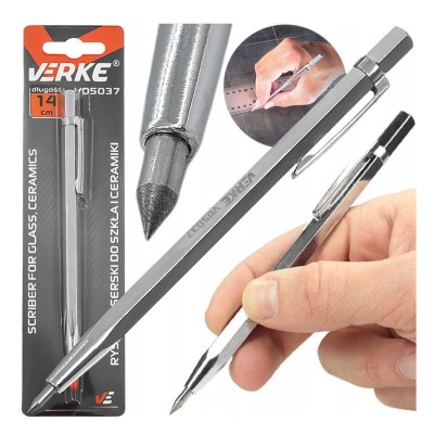 Scriber pentru sticla, ceramica si metal, 140 mm, Verke foto