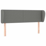 Cumpara ieftin Tablie de pat cu aripioare gri inchis 147x23x78/88 cm textil