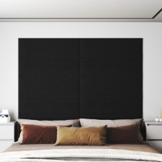 vidaXL Panouri de perete 12 buc. negru 90x30 cm textil 3,24 m&amp;sup2; foto