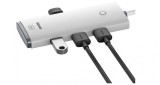 HUB extern Baseus Lite, porturi USB: USB 3.0 x 4, conectare prin USB 3.0, lungime 0.25m, alb, &quot;WKQX030002&quot; (timbru verde 0.8 lei) - 6932172606190
