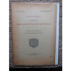 BULETINUL COMISIUNII MONUMENTELOR ISTORICE , PUBLICATIE TRIMESTRIALA , ANUL V , FASC. 20 ,OCTOMBRIE-DECEMBRIE 1912