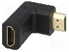 Cablu {{Tip cablu de conectare}}, HDMI soclu, HDMI soclu 90&amp;deg;, {{Lungime cablu}}, {{Culoare izola&amp;amp;#355;ie}}, LOGILINK - AH0005 foto