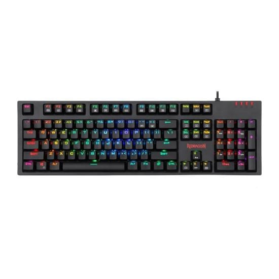 Tastatura gaming mecanica Redragon Amsa Pro iluminare RGB neagra switch-uri albastre