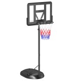 SPORTNOW Cerc de Baschet Reglabil pe &Icirc;nălțime cu Bază și Plasă Completabile, Cerc de Baschet din Oțel și PE, 81x70x277 cm, Negru | Aosom Romania