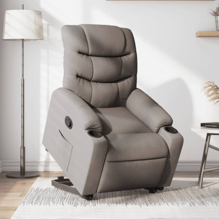 vidaXL Fotoliu rabatabil cu ridicare pe verticală, gri taupe, textil 3206652