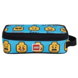 Penar scolar LEGO Minifigurine albastru, spatios, cu fermoar