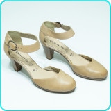 NOI &rarr; Sandale&mdash;pantofi de vara dama, din piele, calitate TAMARIS &rarr; femei | nr. 39, Bej, Cu toc