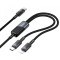 Cablu Date si Incarcare USB-C - Lightning / USB-C HOCO U139 2in1, 100W, 1.2m, Negru
