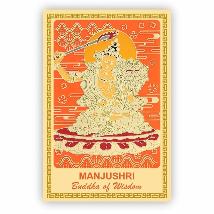Tablou pentru intelepciunie si invatatura cu Buddha Manjushri , 20&amp;#215;30 cm