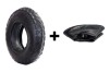 Set cauciuc + camera roaba - 4.00-8 (mixt) - 6PR dungi rosu + albastru PowerTool TopQuality