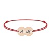Penny - Bratara personalizata snur doi banuti din argint 925 placat cu aur roz