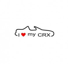 Stickere auto I love my Honda CRX (v2) foto