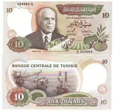 Tunisia 10 Dinars 1986 P-84 UNC foto