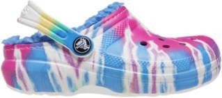 Saboți Crocs Kids&amp;#039; Classic Lined Tie-Dye Graphic Clog Multicolor - Powder Blue/Multi foto