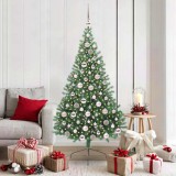 VidaXL Pom de Crăciun artificial pre-iluminat Verde 180 cm PVC 3397013