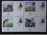 Guyana-WWF,FDC pasari de prada-set complet