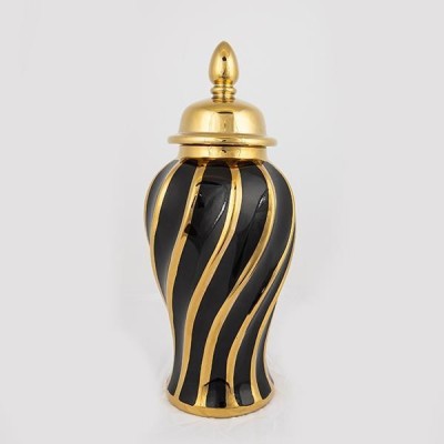 Vaza din ceramica Black Gold cu capac foto