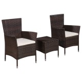 Cumpara ieftin Gossi set mobilier bistro, 3 piese, maro, poliratan