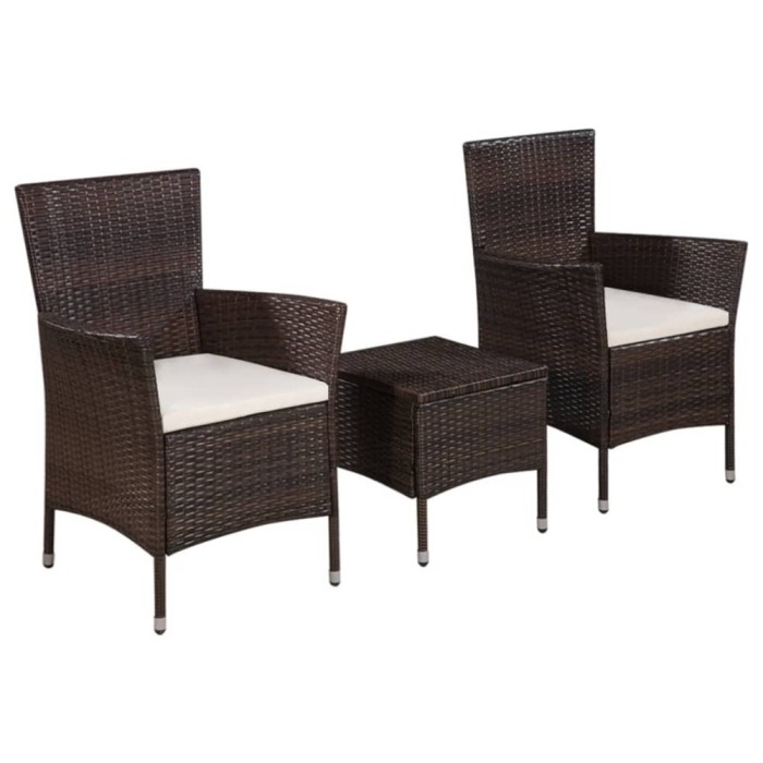 Gossi set mobilier bistro, 3 piese, maro, poliratan